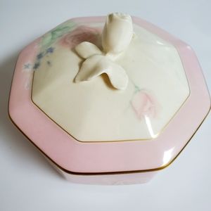 MIKASA rose duet pink candy dish with lid